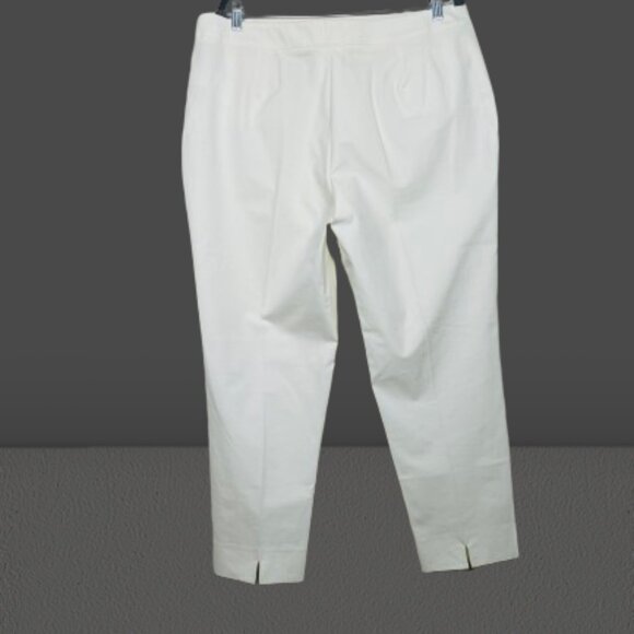 Piazza Sempione NWOT Brigirre Stretch Cotton White Cropped Pants Italy 54/US 18 - Picture 5 of 10